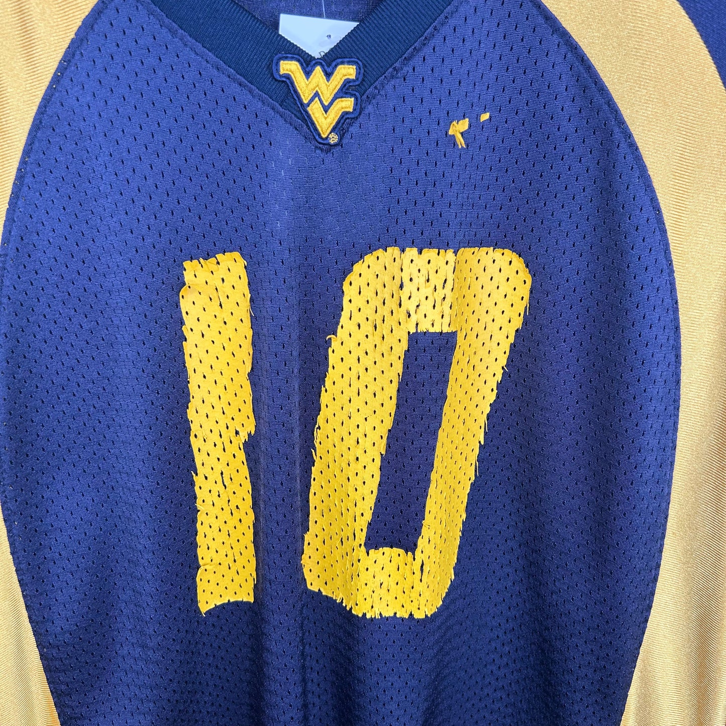 Y2K WVU Mountaineers Steve Slayton Number 10 Nike Football Jersey (L)