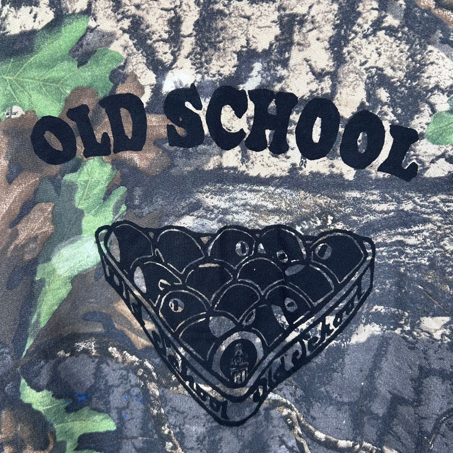 Vintage Camo Old School Screen Printed Full Zip Sweatshirt (XL)