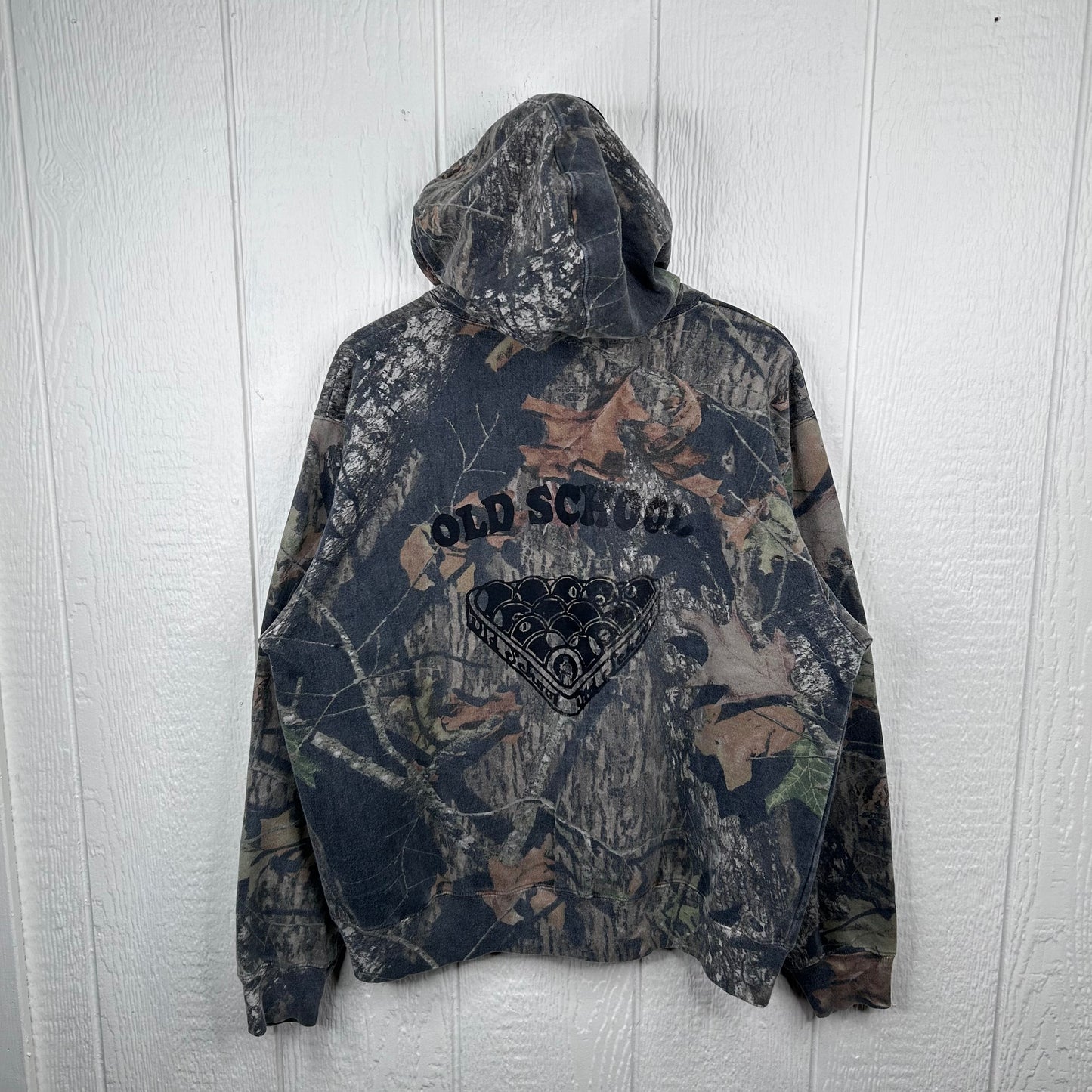 Vintage Camo Old School Screen Printed Full Zip Sweatshirt (XL)
