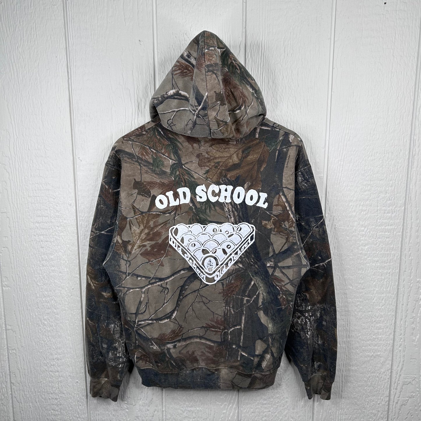 Vintage Camo Old School Screen Printed Full Zip Sweatshirt (M)