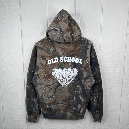 Vintage Camo Old School Screen Printed Full Zip Sweatshirt (M)