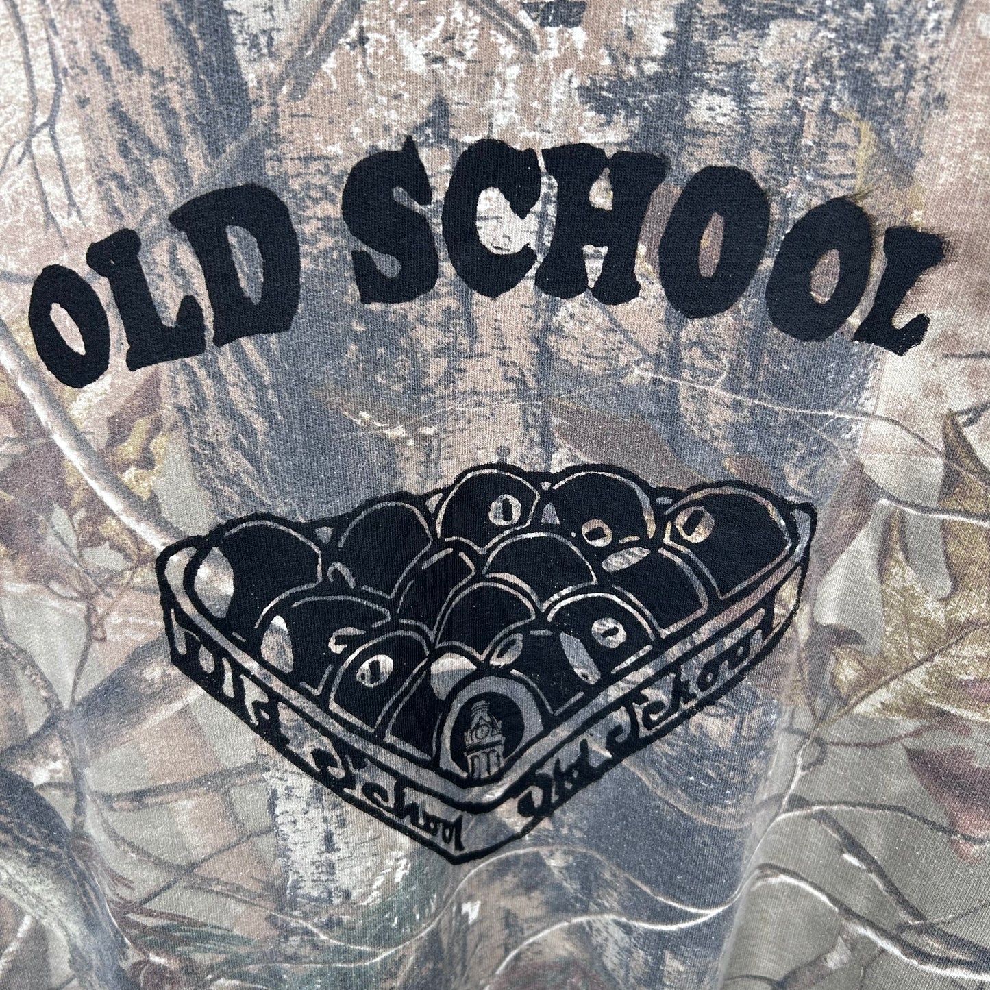 Vintage Faded Camo Old School Screen Printed Crewneck (L)