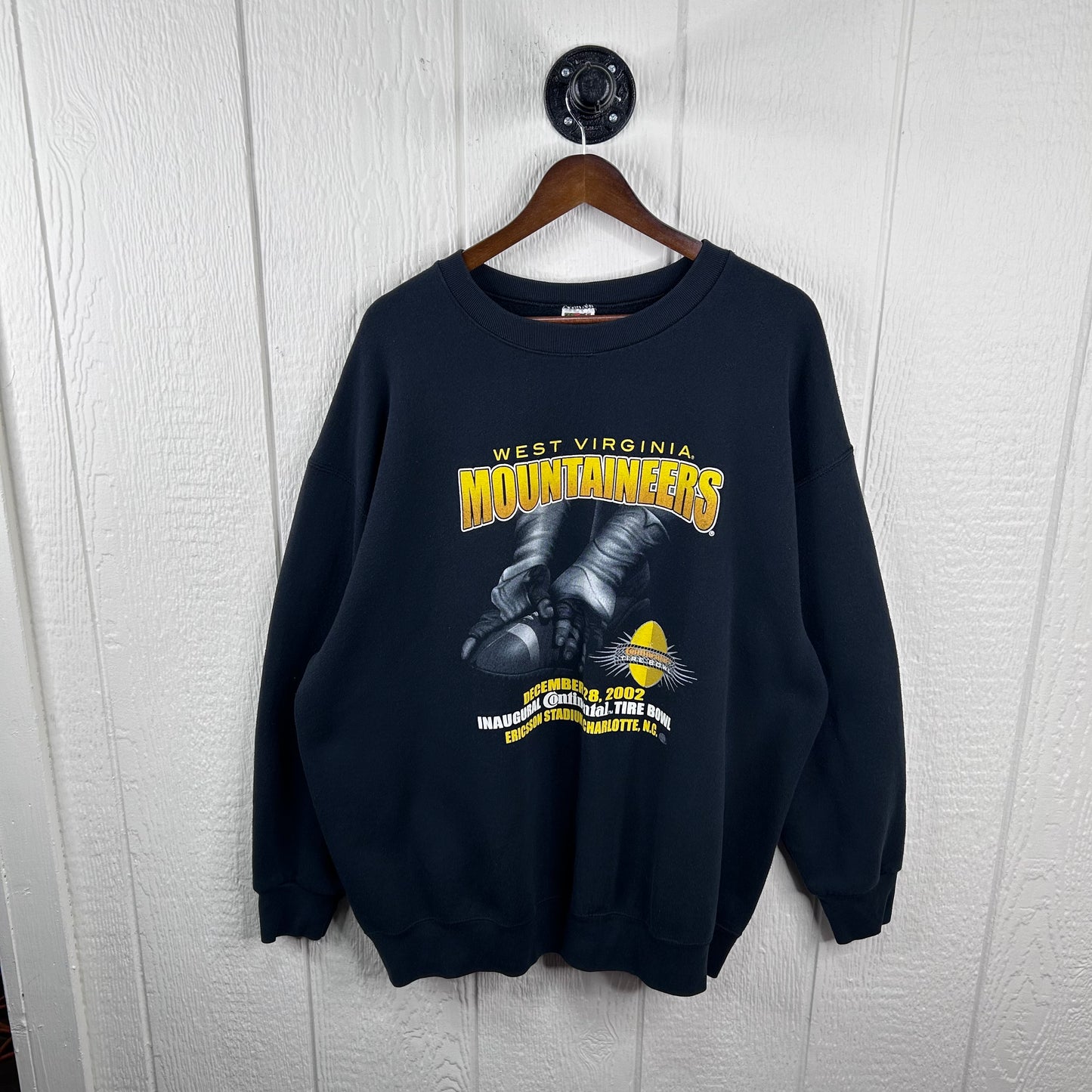 Vintage 2002 WVU Football Continental Tire Bowl Crewneck (XL)