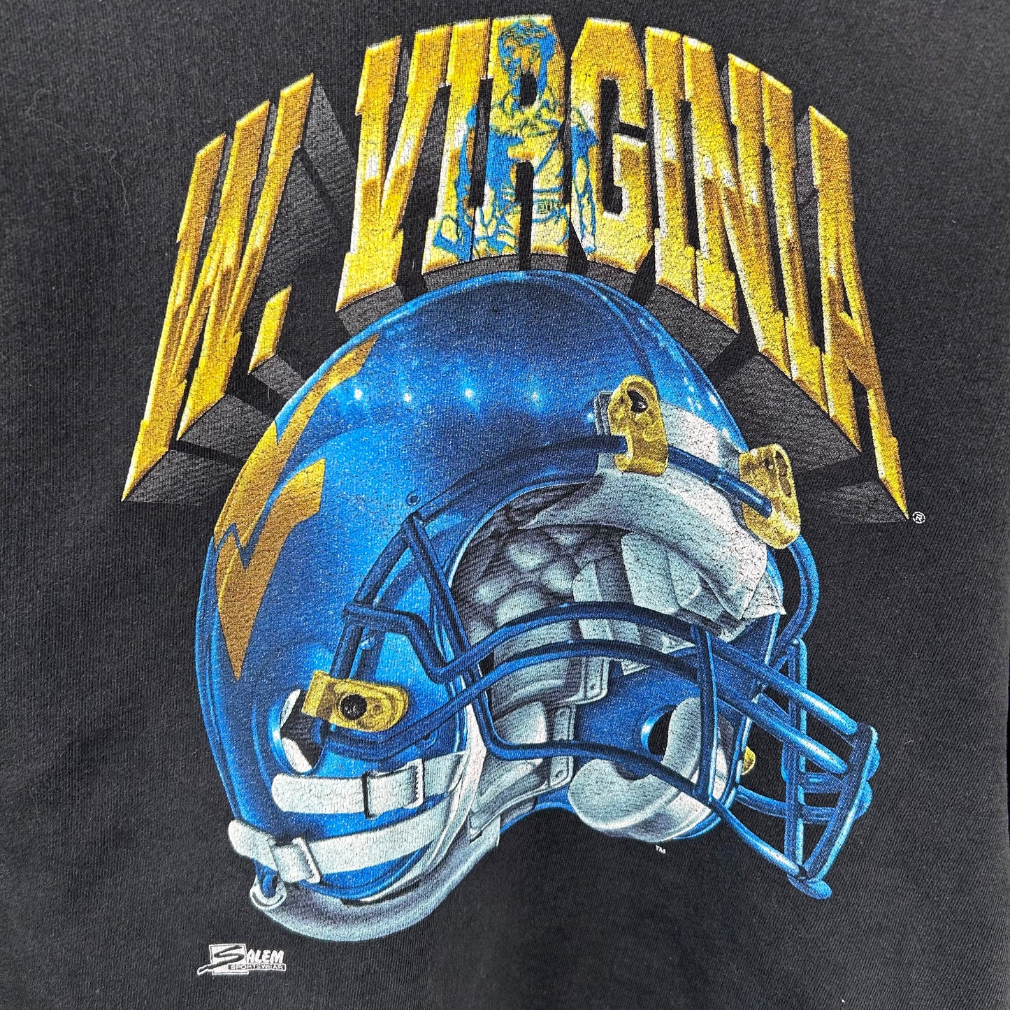 Vintage 90's West Virginia Football Helmet Graphic Crewneck (L)