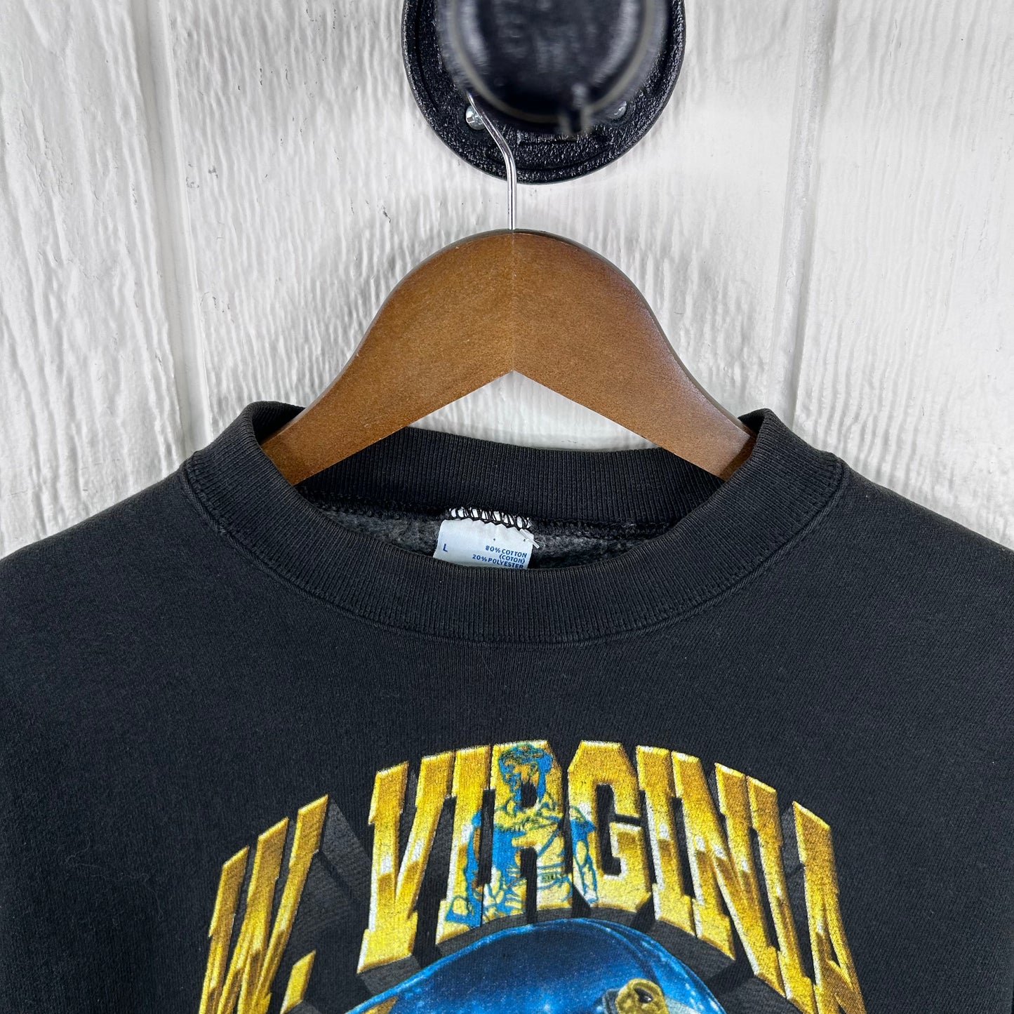 Vintage 90's West Virginia Football Helmet Graphic Crewneck (L)