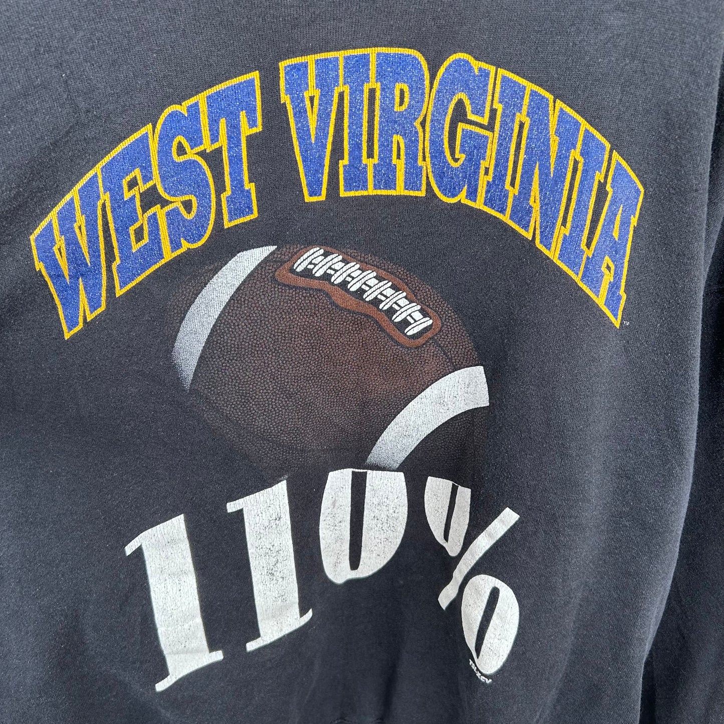 Vintage 90's West Virginia Football 110% Graphic Crewneck (XL)