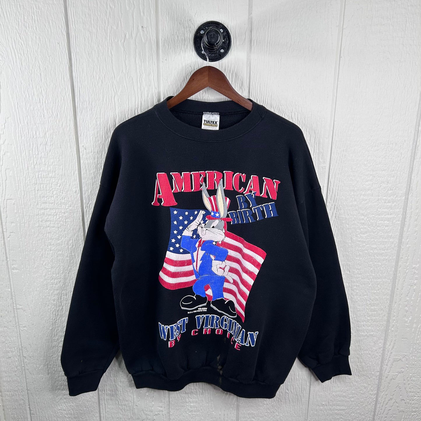 Vintage 1995 'American by Birth, West Virginia by Choice' Crewneck (XL)