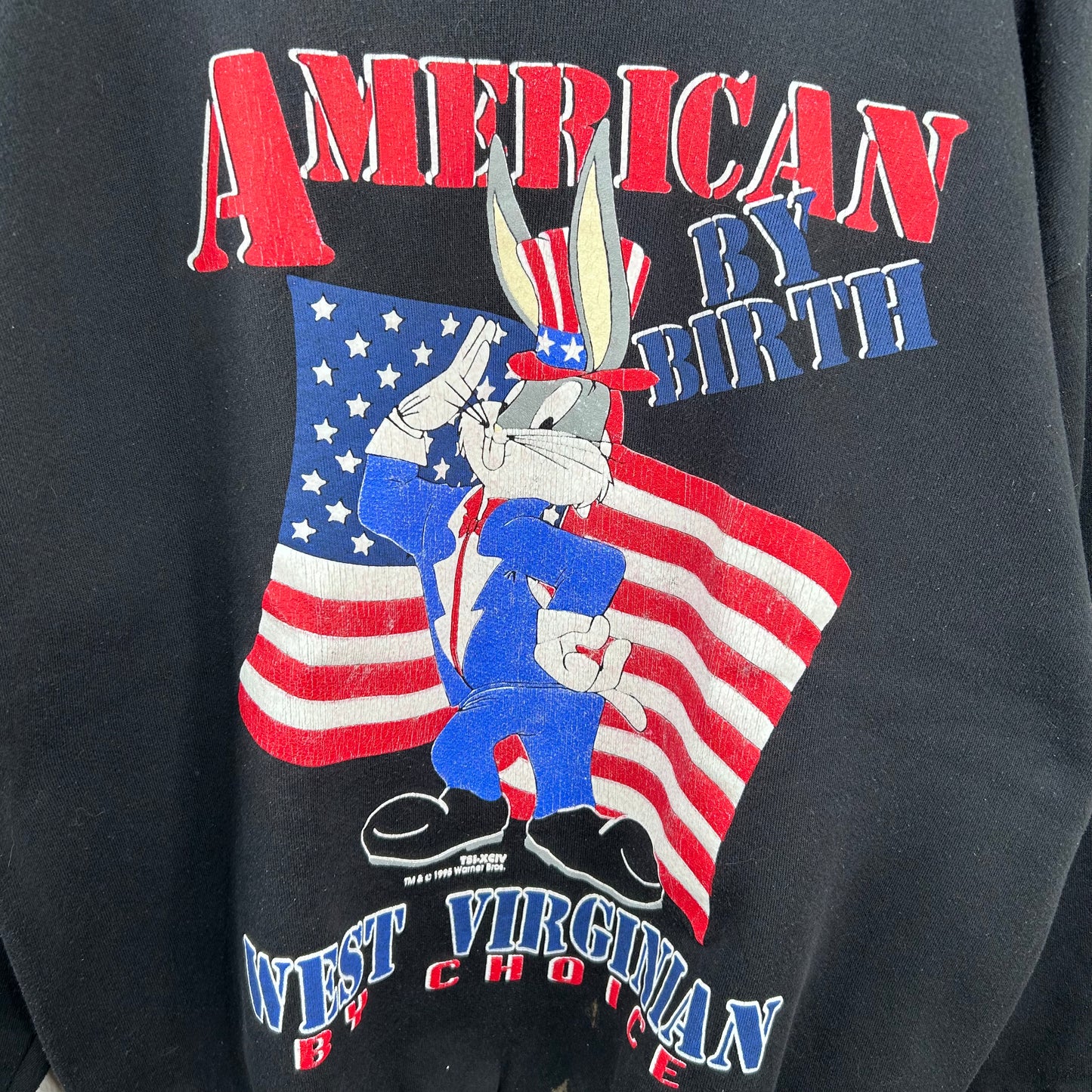 Vintage 1995 'American by Birth, West Virginia by Choice' Crewneck (XL)