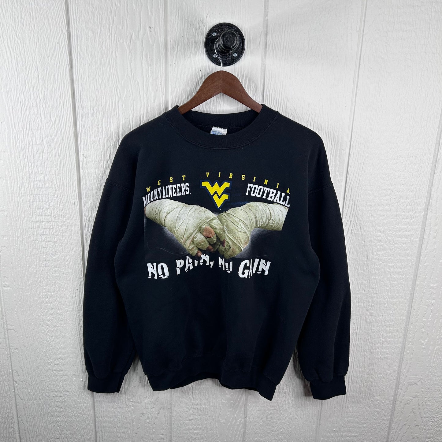 Y2K WVU Mountaineers Football 'No Pain, No Grain' Crewneck (M)