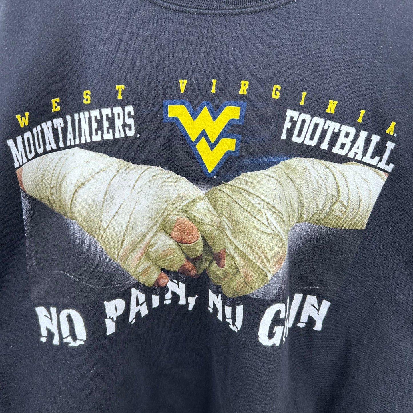 Y2K WVU Mountaineers Football 'No Pain, No Grain' Crewneck (M)