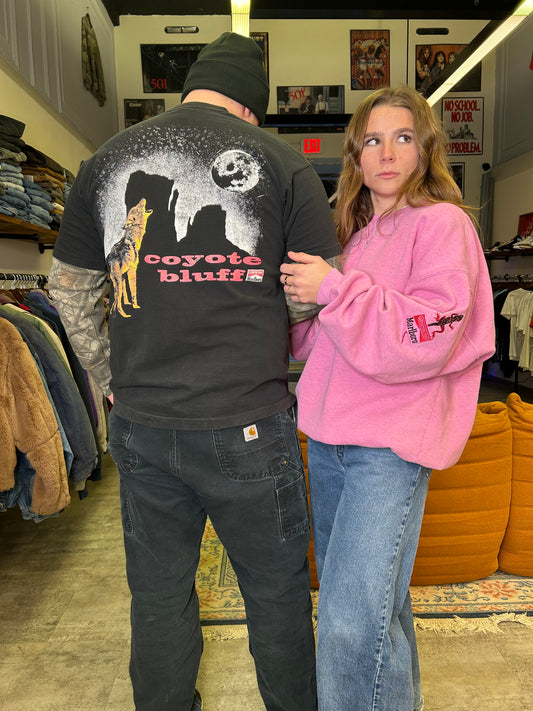 Vintage 90's Pink Marlboro Lizard Patch Heavy Weight Crewneck (XL)