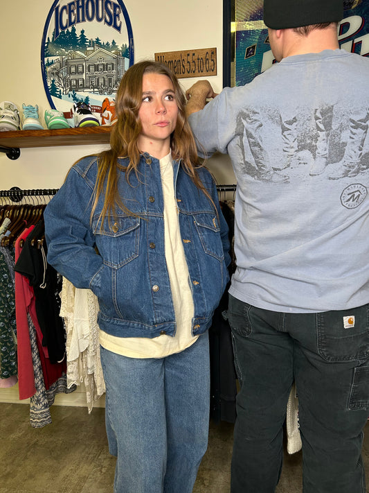 Vintage 90's Denim Marlboro Button Up Jacket (S)