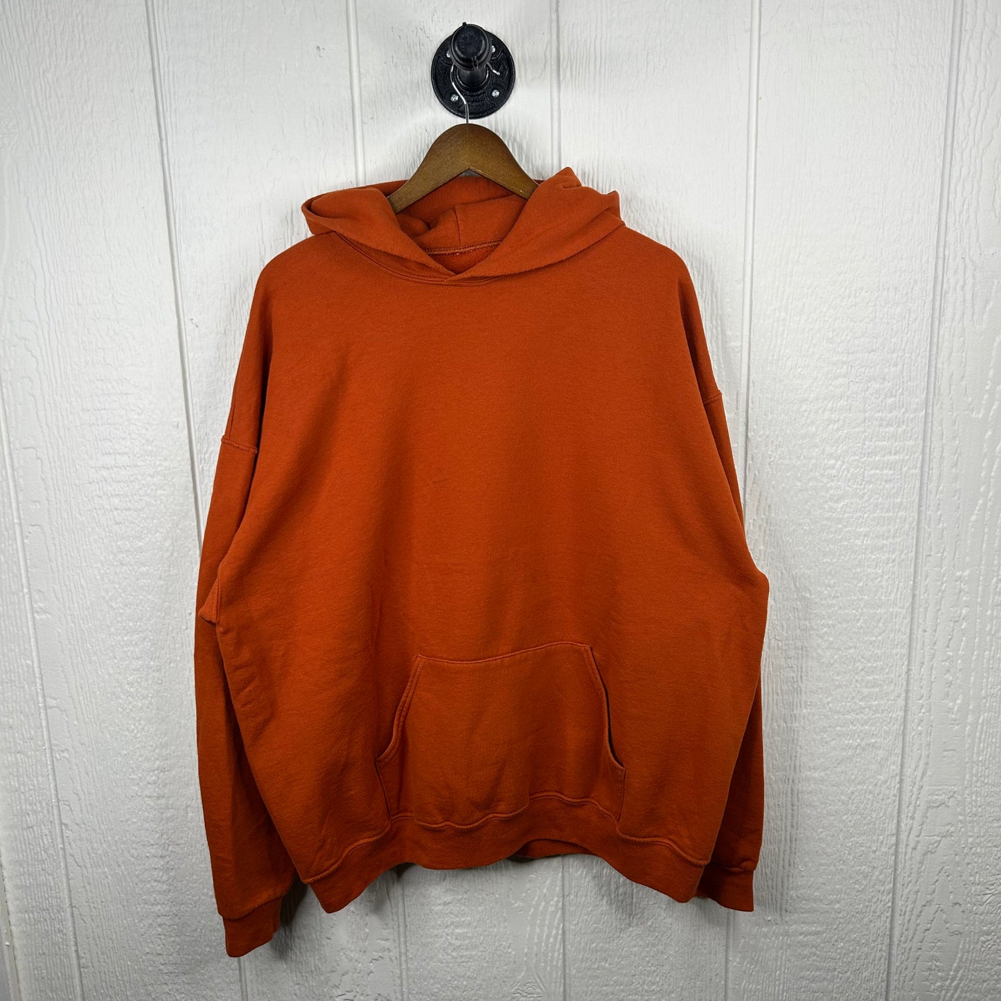 Vintage Burnt Orange Old School Screen Printed Hoodie (XXL)
