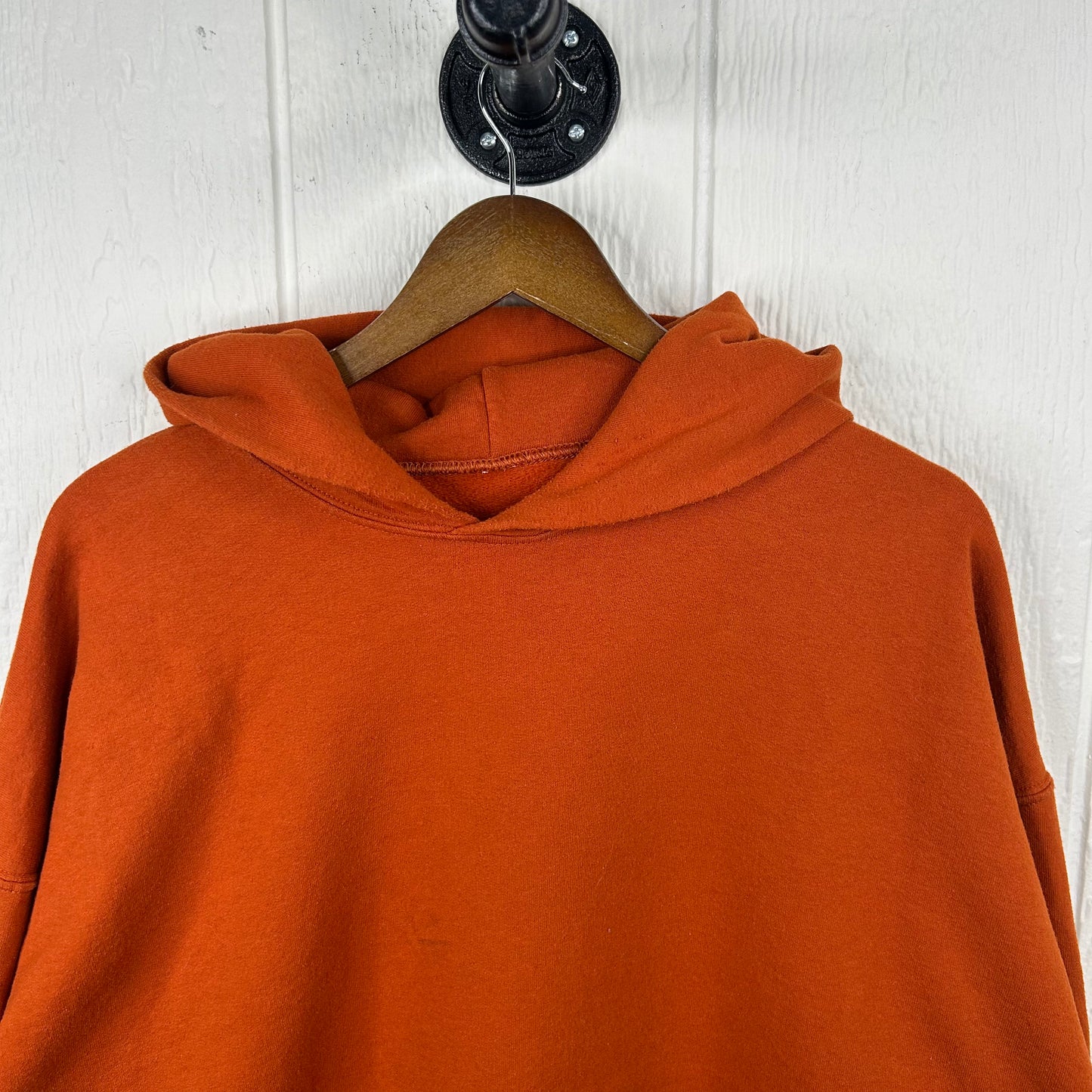 Vintage Burnt Orange Old School Screen Printed Hoodie (XXL)