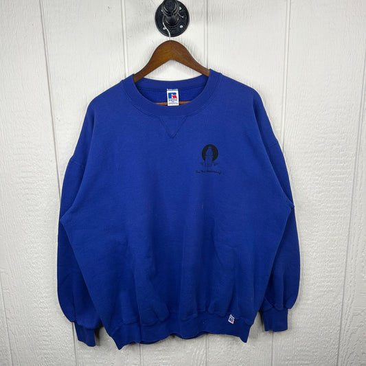 Vintage Heavyweight Royal Blue Old School Screen Printed Crewneck (XXL)