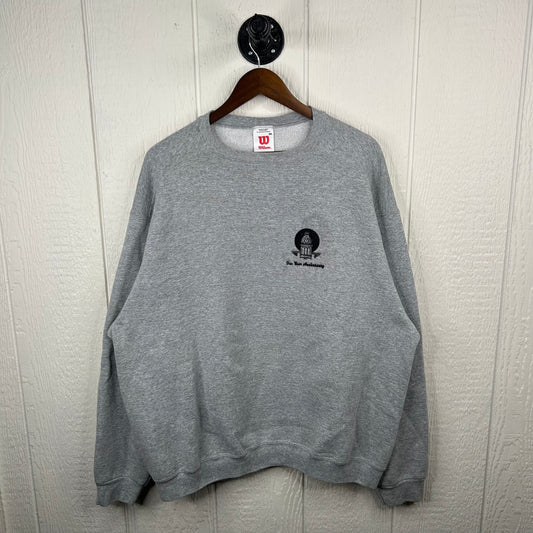 Vintage Light Gray Old School Screen Printed Crewneck (XXL)
