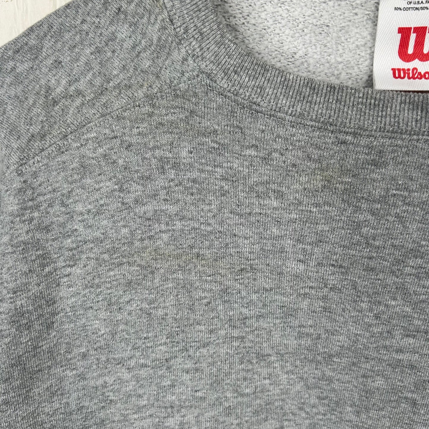 Vintage Light Gray Old School Screen Printed Crewneck (XXL)