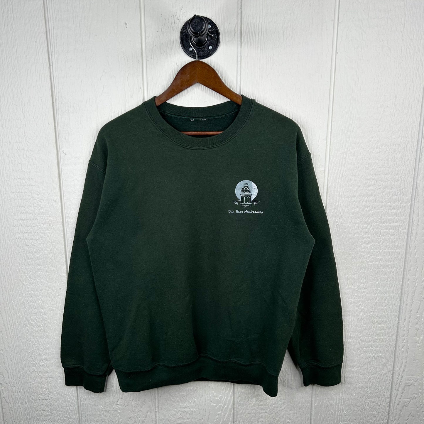 Vintage Forest Green Old School Screen Printed Crewneck (M)