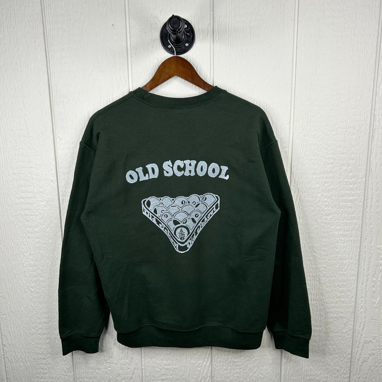 Vintage Forest Green Old School Screen Printed Crewneck (M)