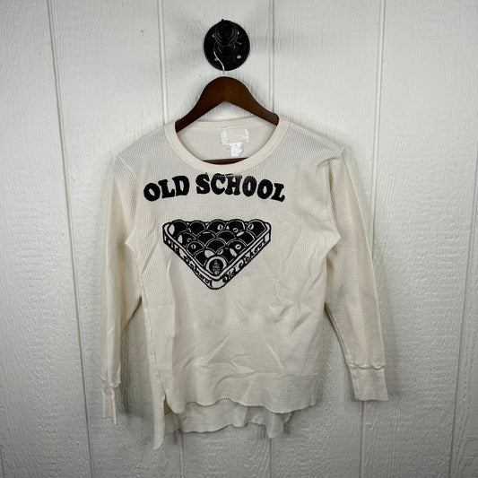 Vintage 80's Waffle Print Old School Screen Printed Thermal (M)