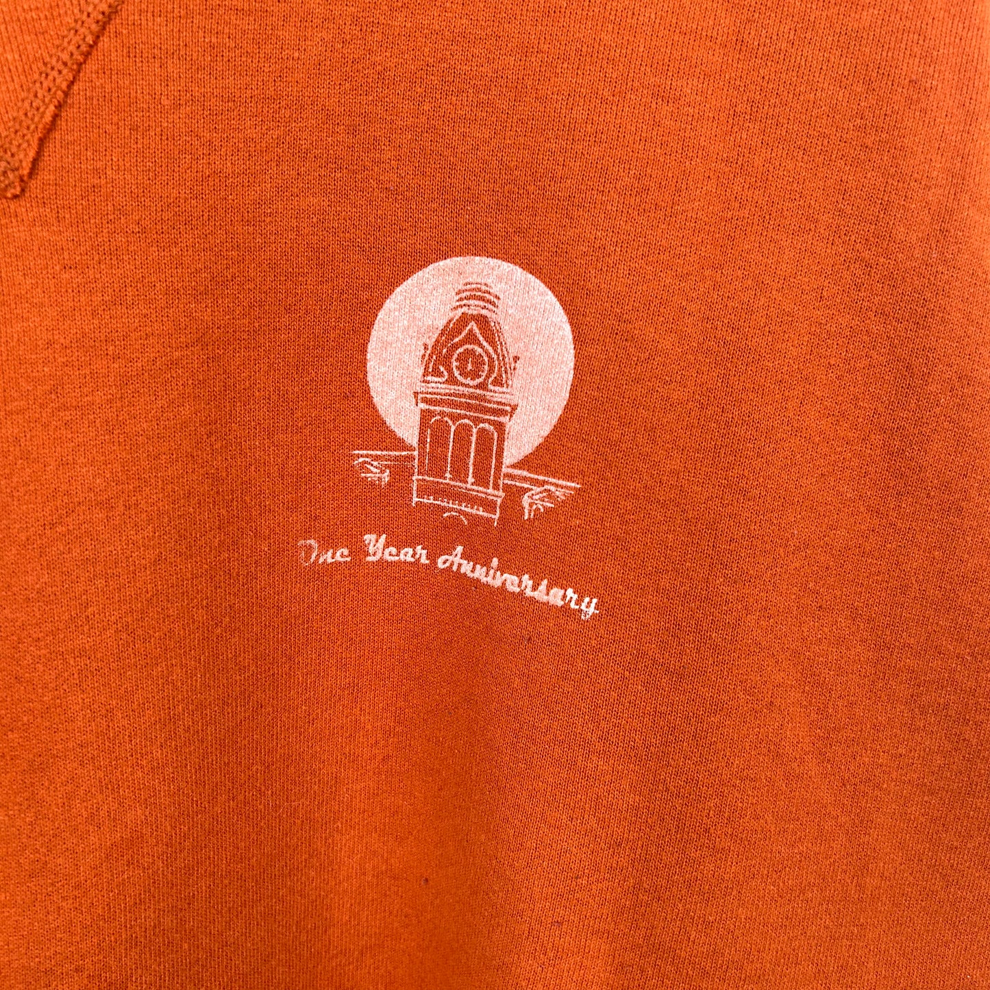 Vintage Heavyweight Burnt Orange Old School Screen Printed Crewneck (L)