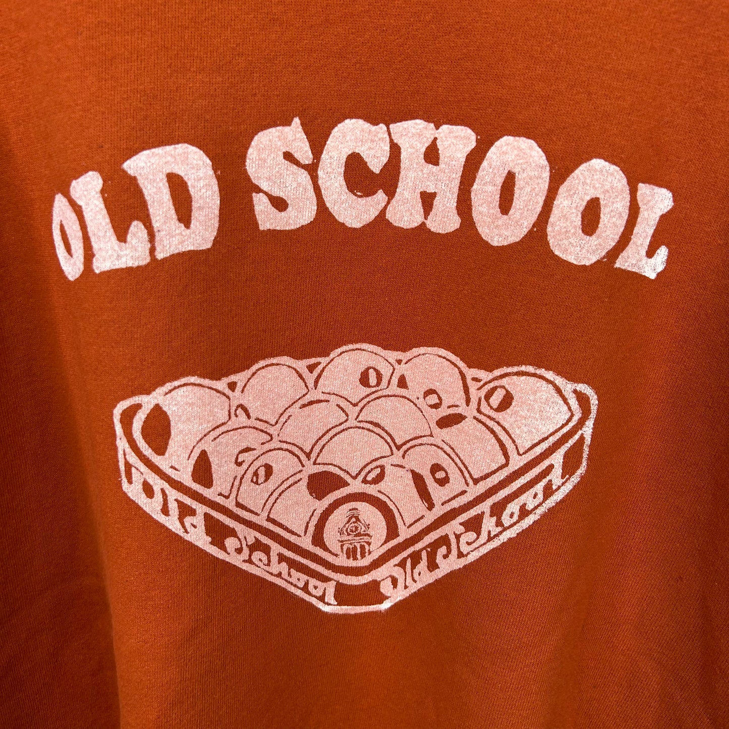 Vintage Heavyweight Burnt Orange Old School Screen Printed Crewneck (L)