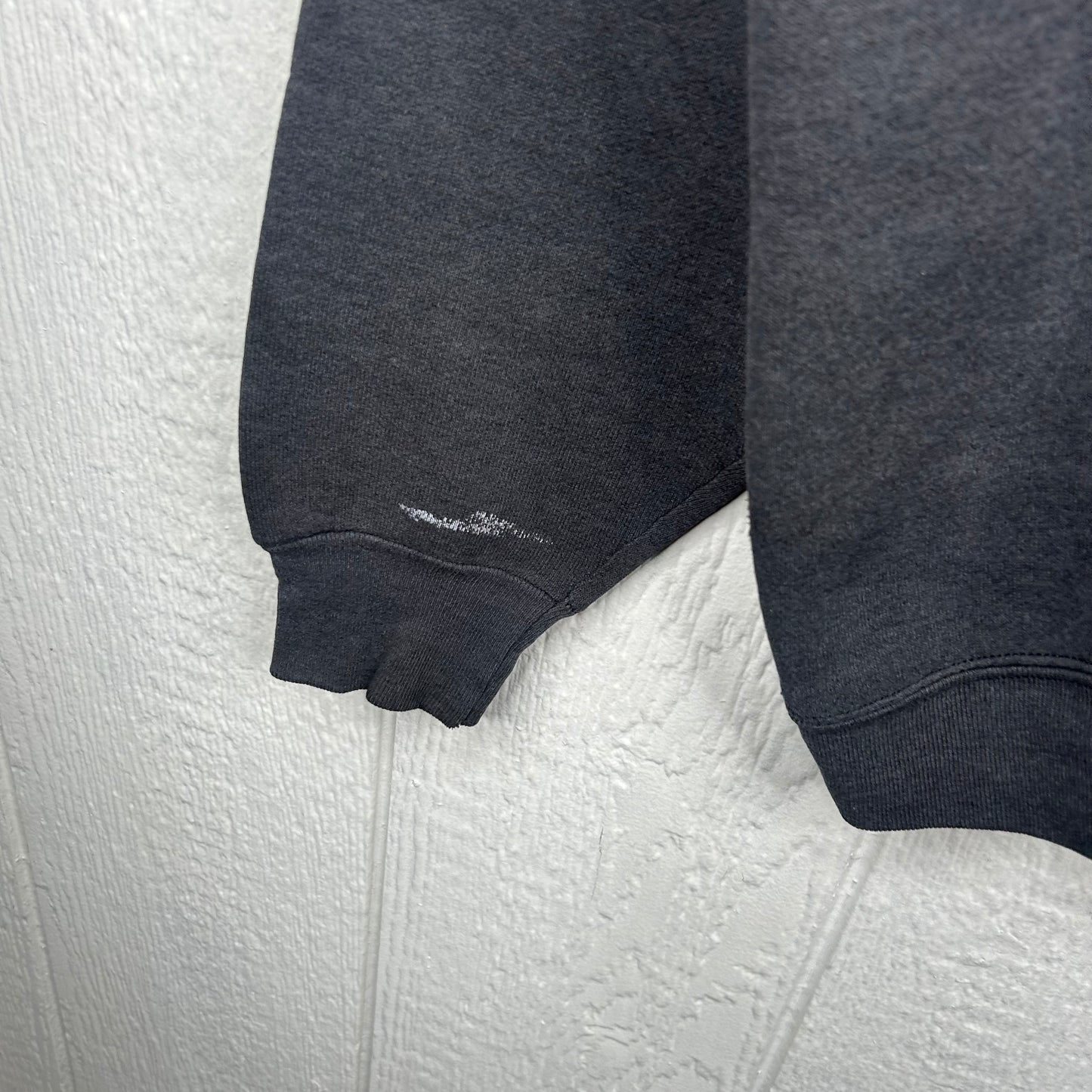 Vintage Faded Black Old School Screen Printed Crewneck (L)
