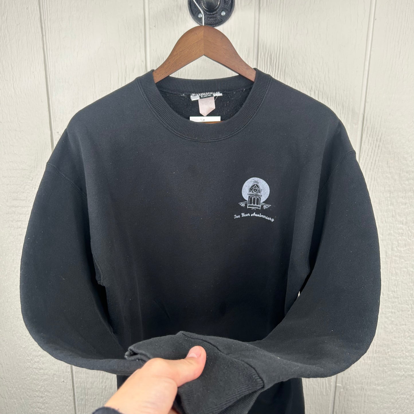 Vintage Heavyweight Black Old School Screen Printed Crewneck (XL)