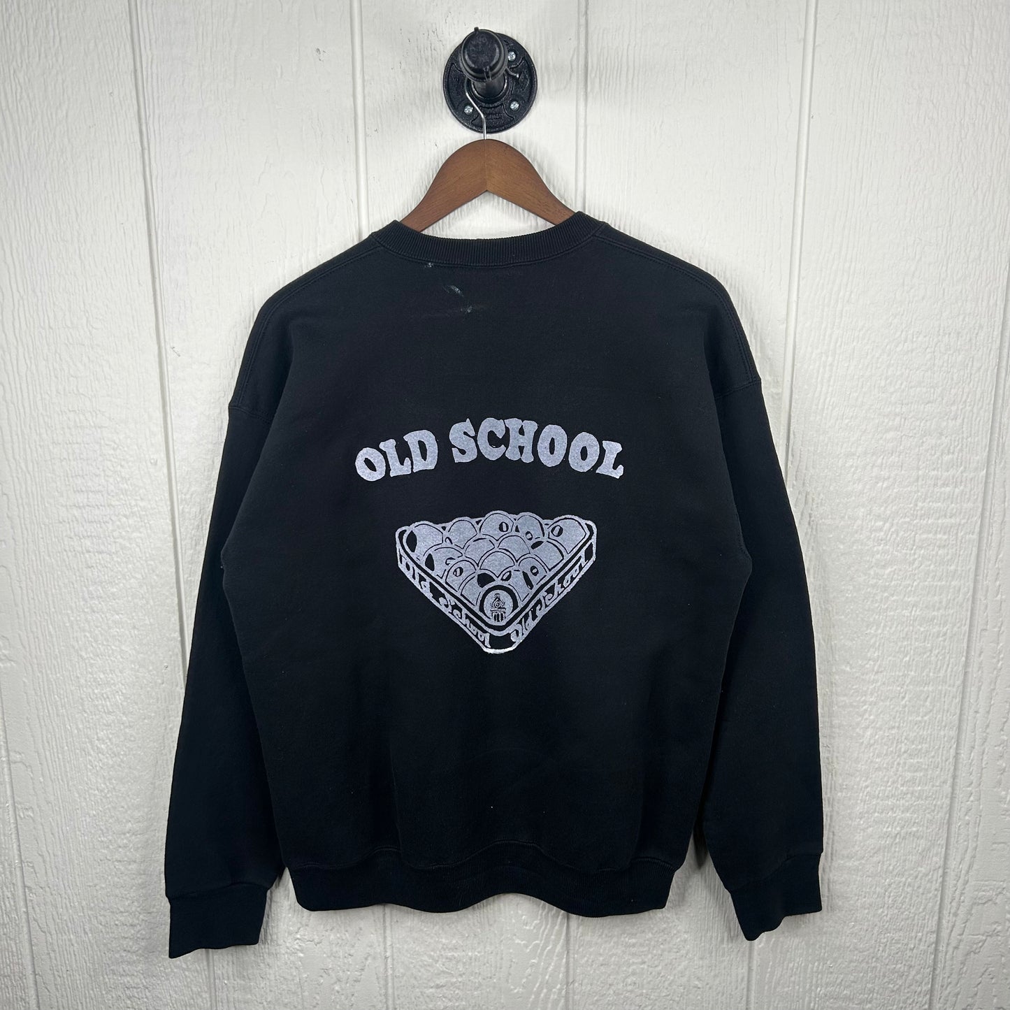 Vintage Heavyweight Black Old School Screen Printed Crewneck (XL)
