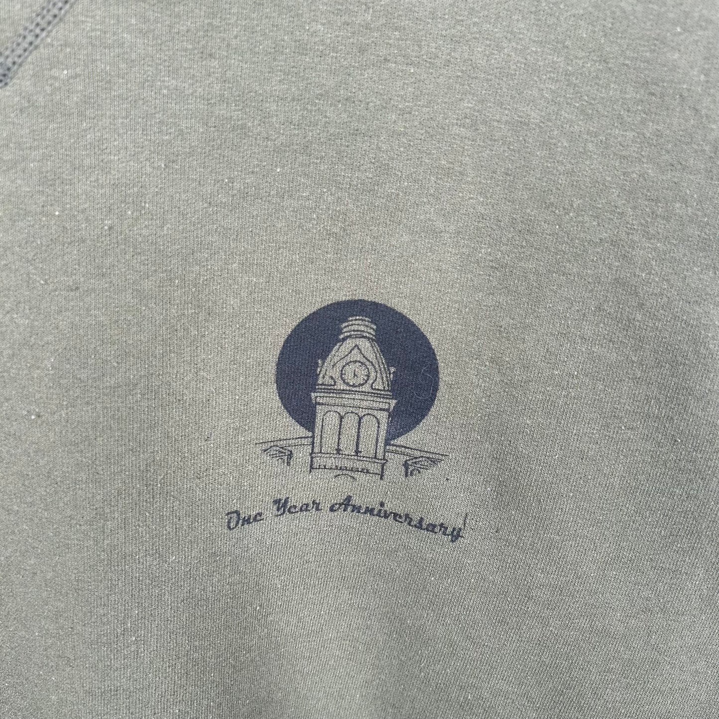 Vintage Army Green Old School Screen Printed Crewneck (M)