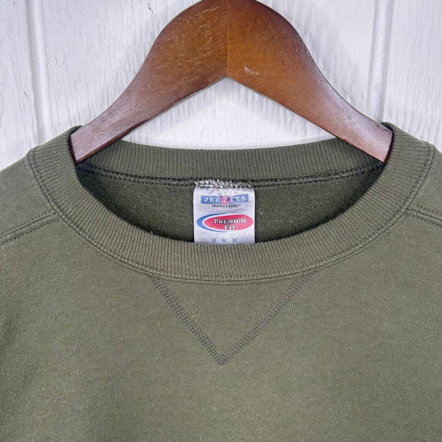 Vintage Army Green Old School Screen Printed Crewneck (M)