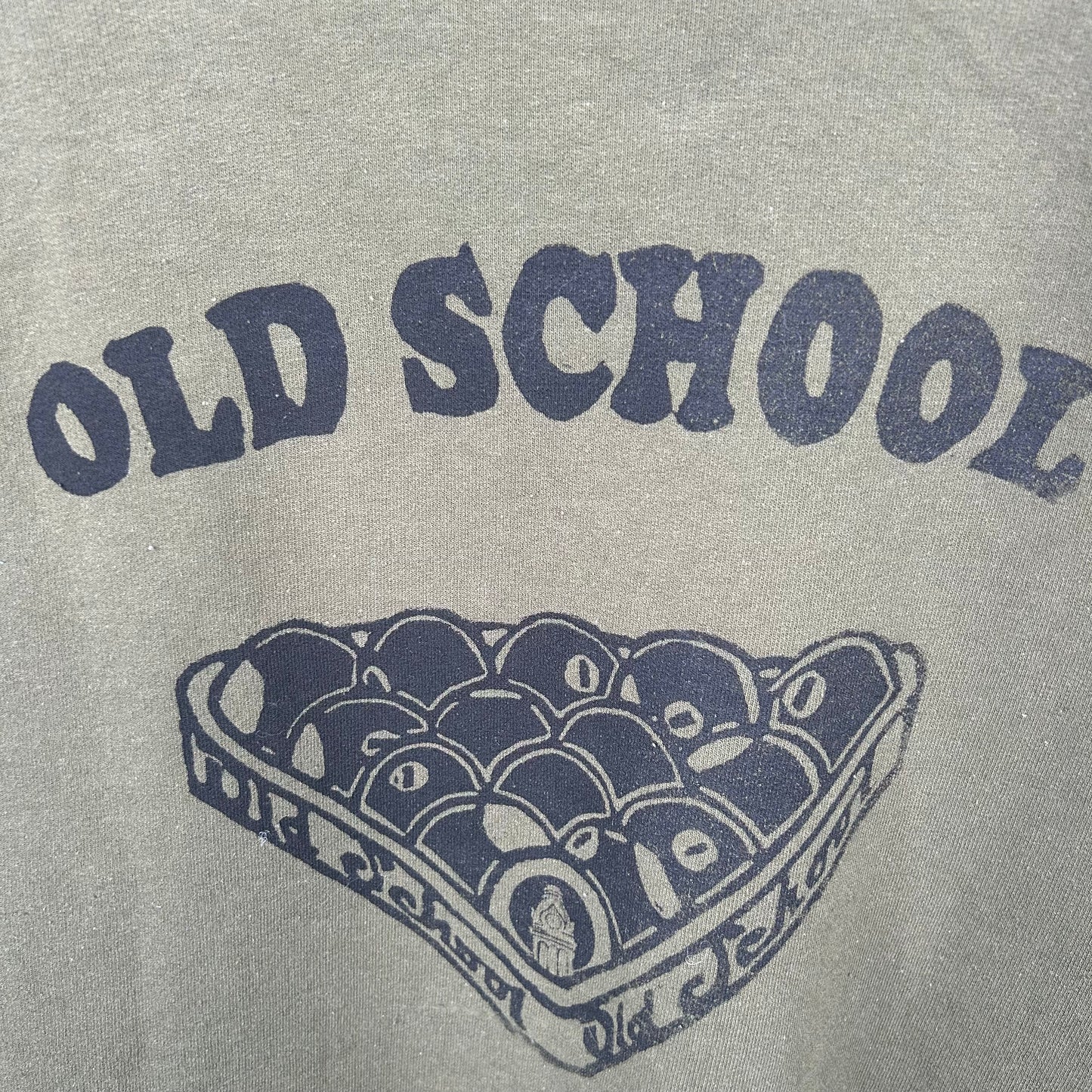 Vintage Army Green Old School Screen Printed Crewneck (M)