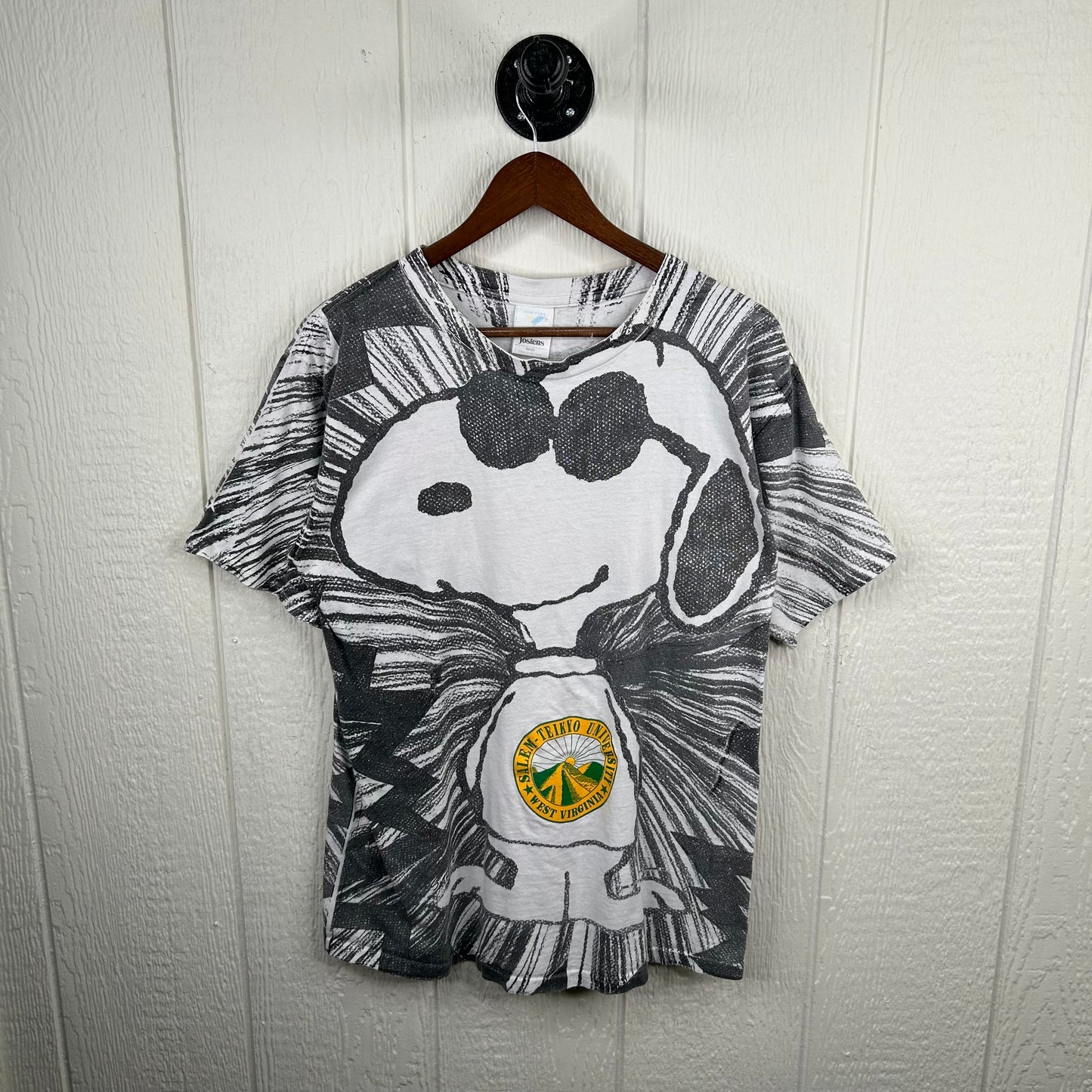 Rare Vintage 80's West Virginia University x Snoopy AOP Tee (L)