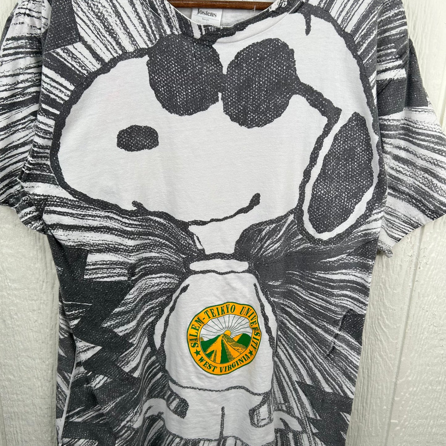 Rare Vintage 80's West Virginia University x Snoopy AOP Tee (L)