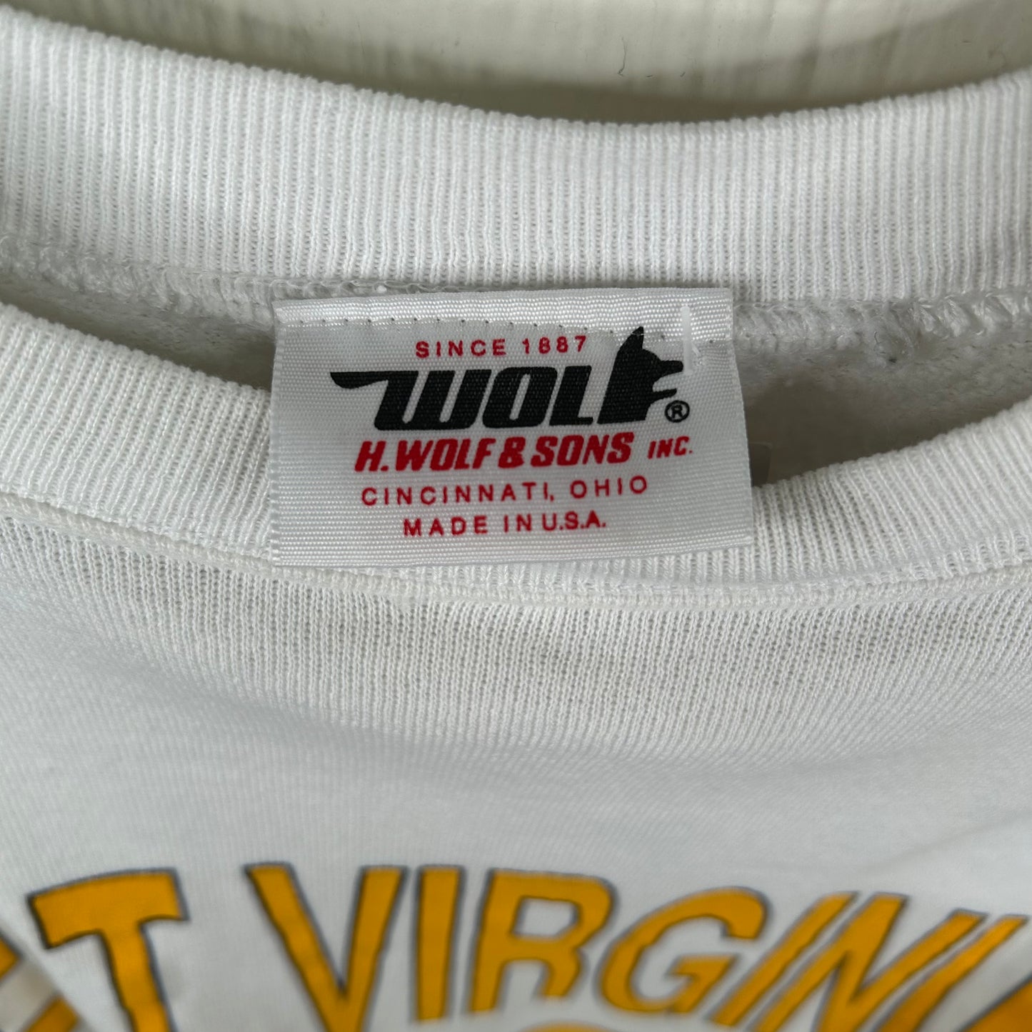 Vintage 80's West Virginia White Crewneck (S)