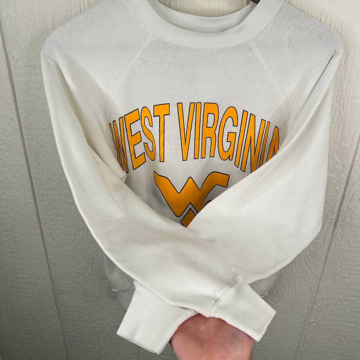 Vintage 80's West Virginia White Crewneck (S)