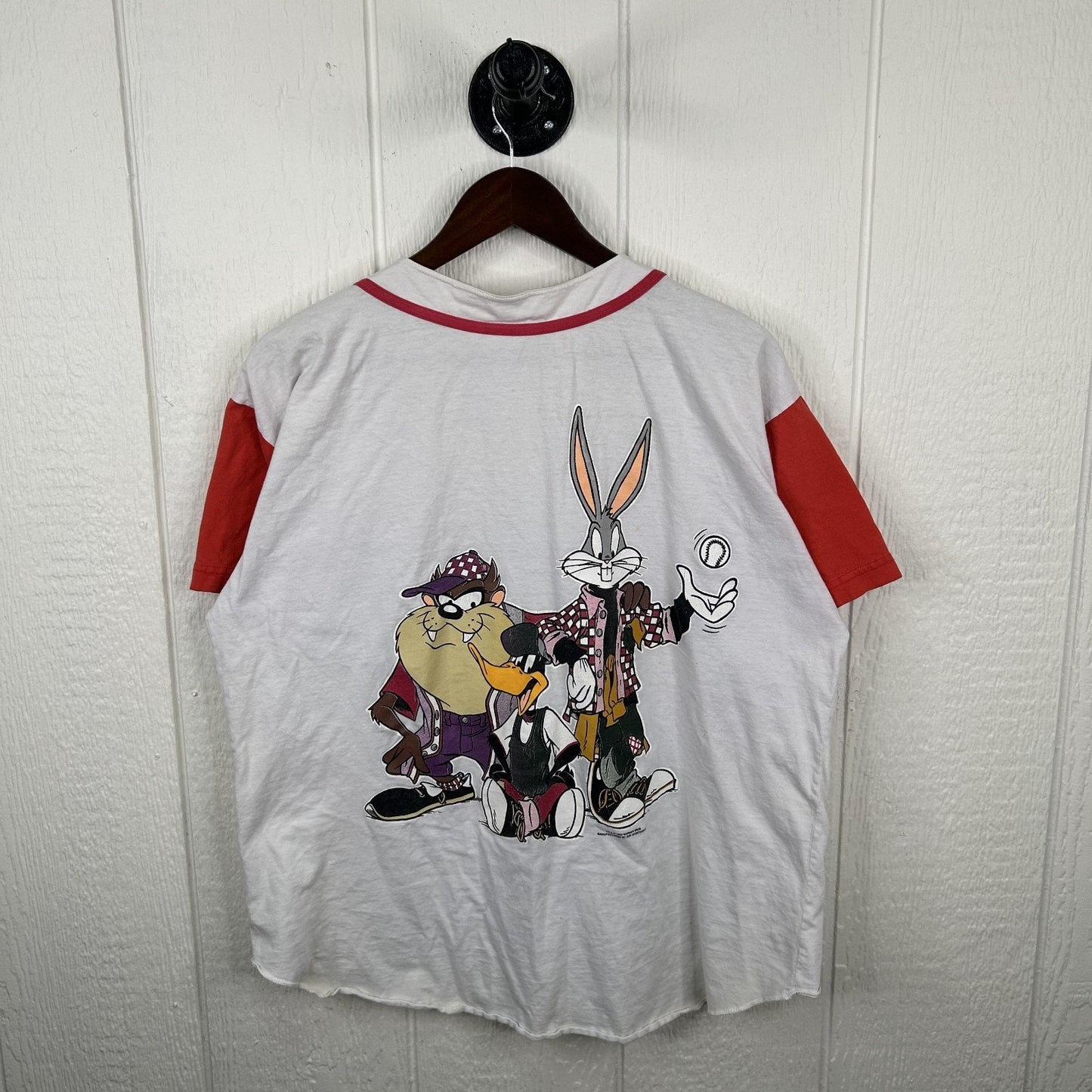 Vintage 1994 Bugs Bunny & Taz Button-Up Baseball Style (L)