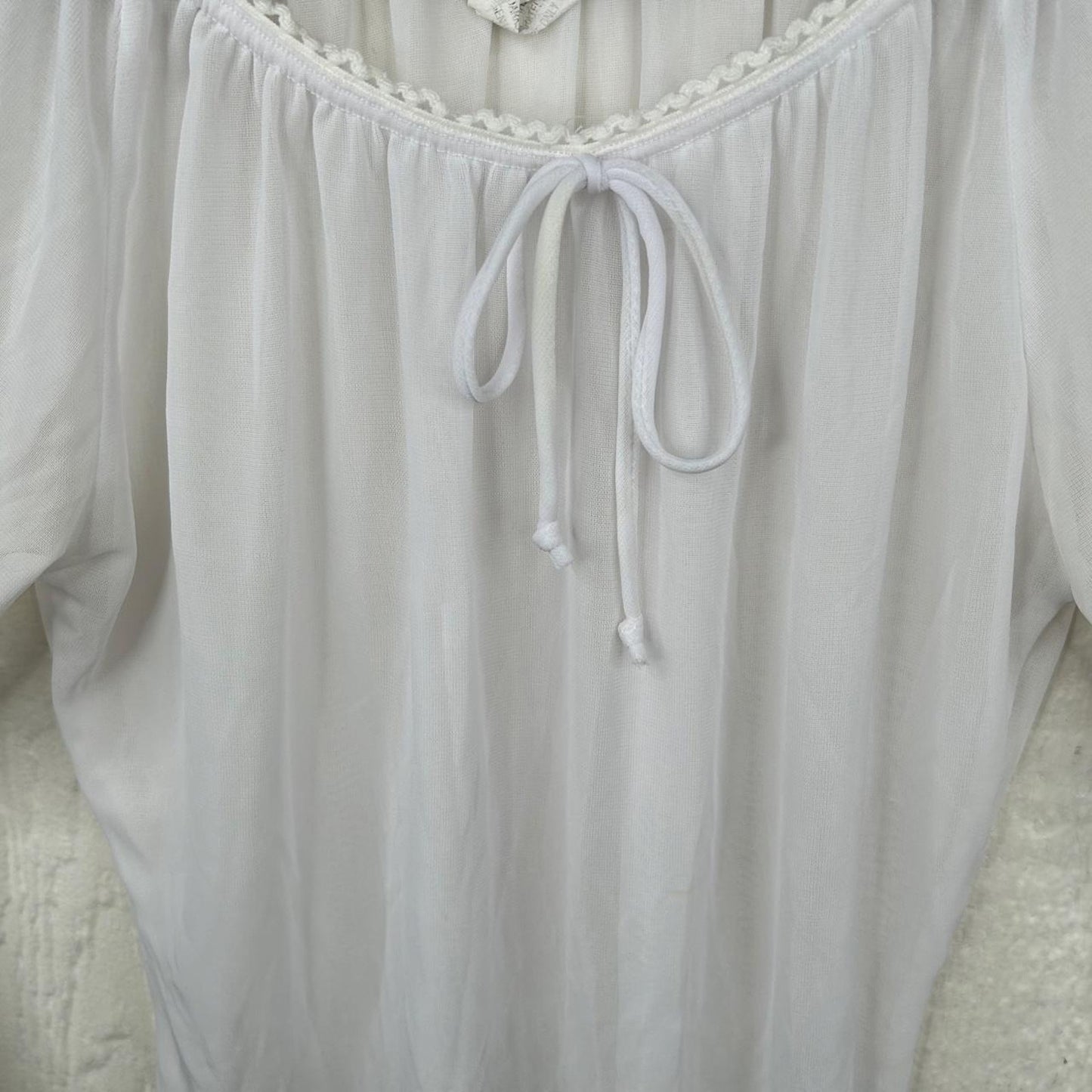 2000s Rave Sheer Split Sleeve Ethereal Coquette Top (L)
