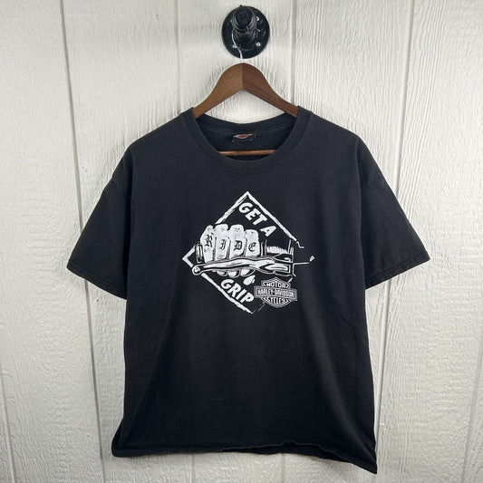 Y2K Winchester Virginia Harley Davidson Get A Grip Graphic Tee (XL)