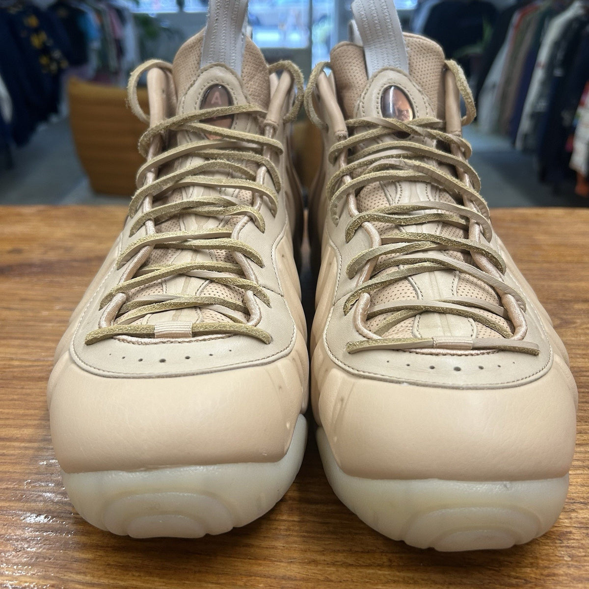 Size 11.5 - Nike Air Foamposite Pro Premium Vachetta Tan Tried On