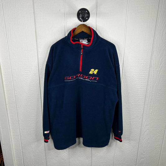 Vintage NASCAR Jeff Gordon Navy Fleece 1/4 Zip (XXL)