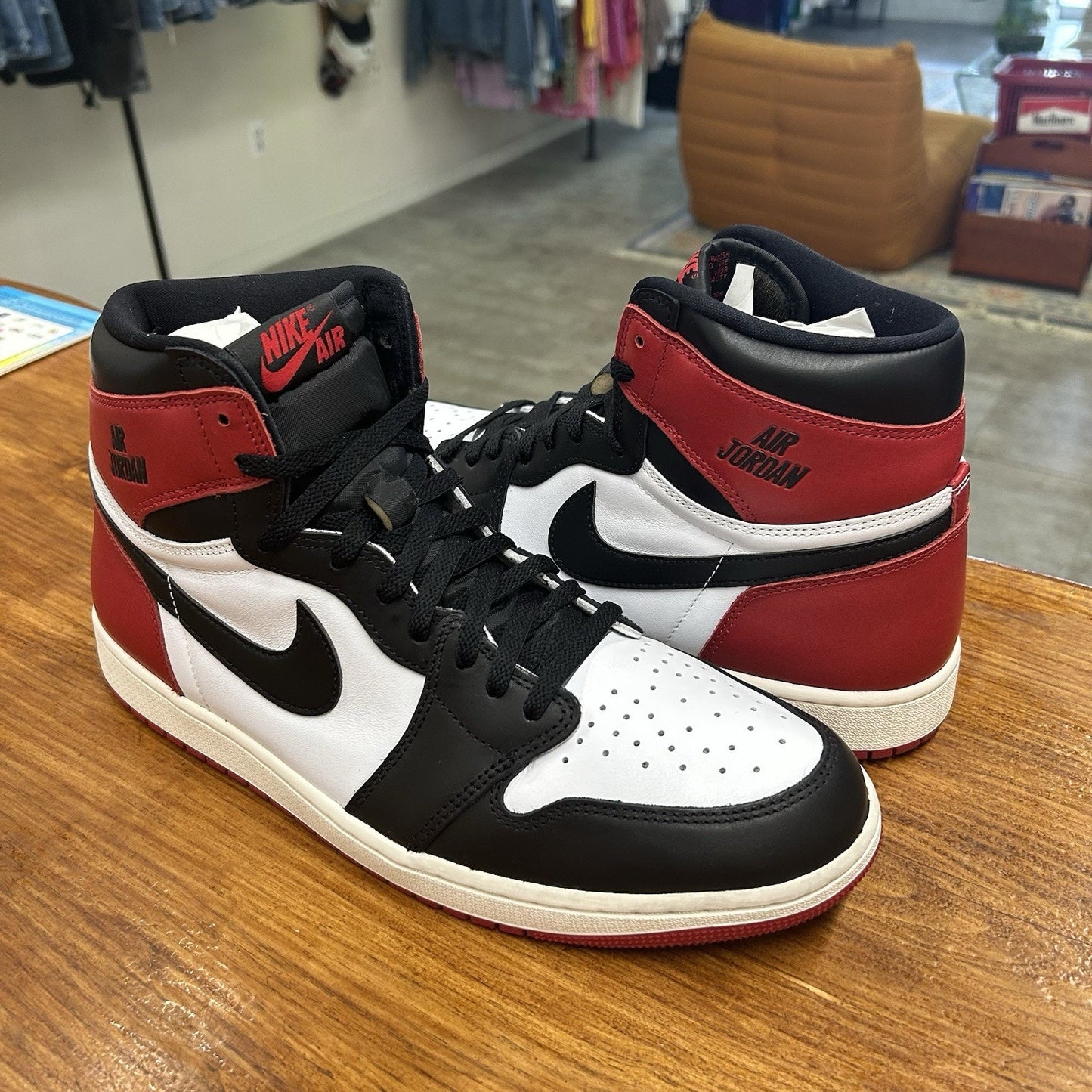 Size 13 - Air Jordan 1 Retro OG High Black Toe Reimagined Used