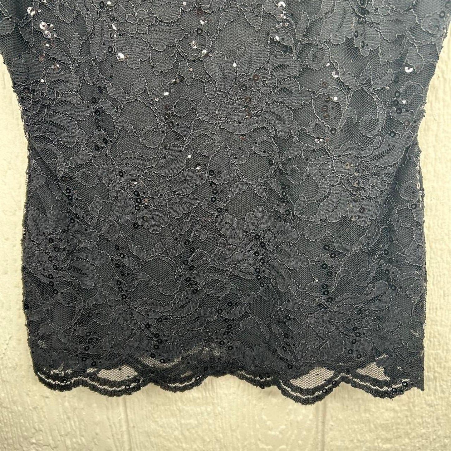 Vintage 90’s Black Sparkly Lace Halter Top (S)