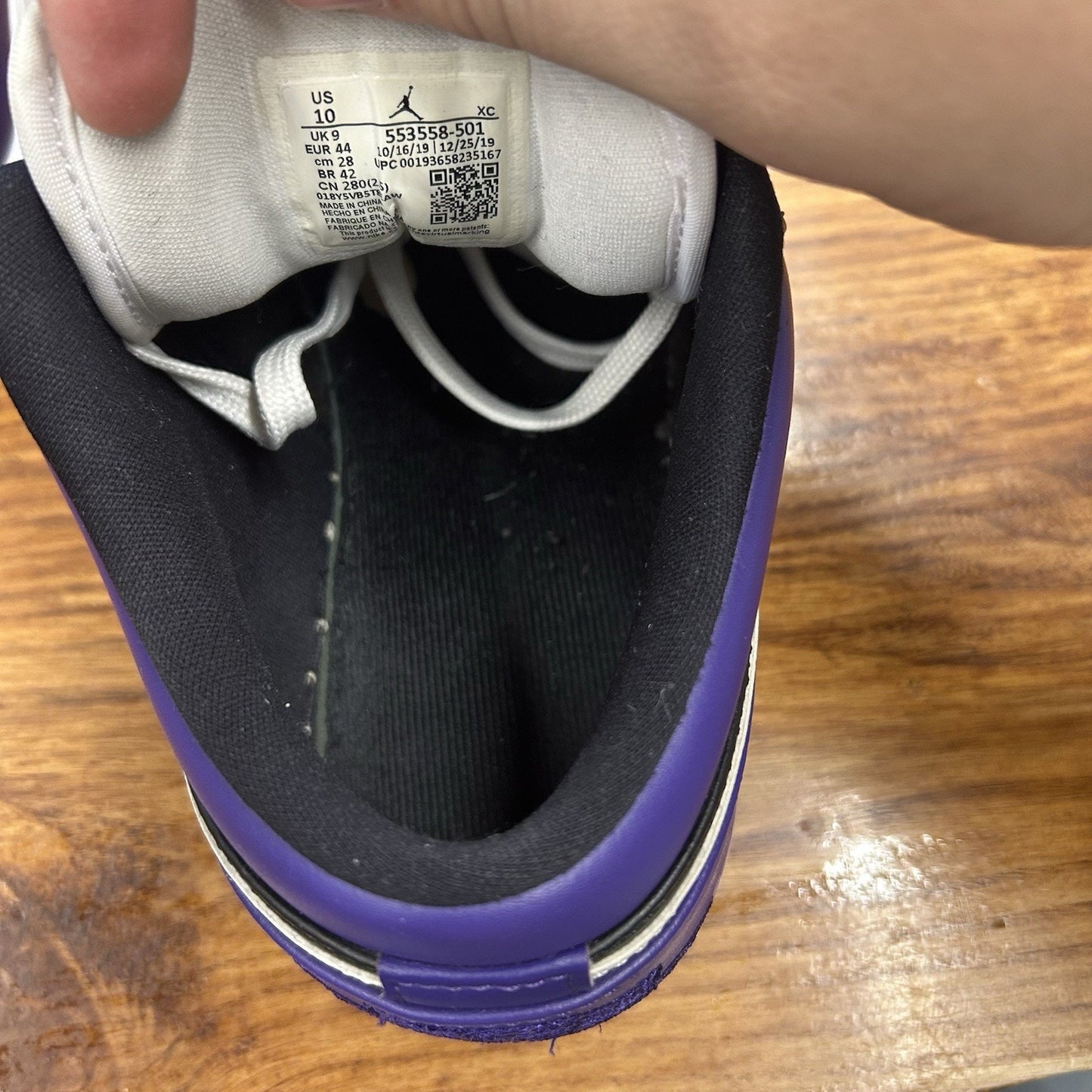 Size 10 - Air Jordan 1 Low Court Purple
