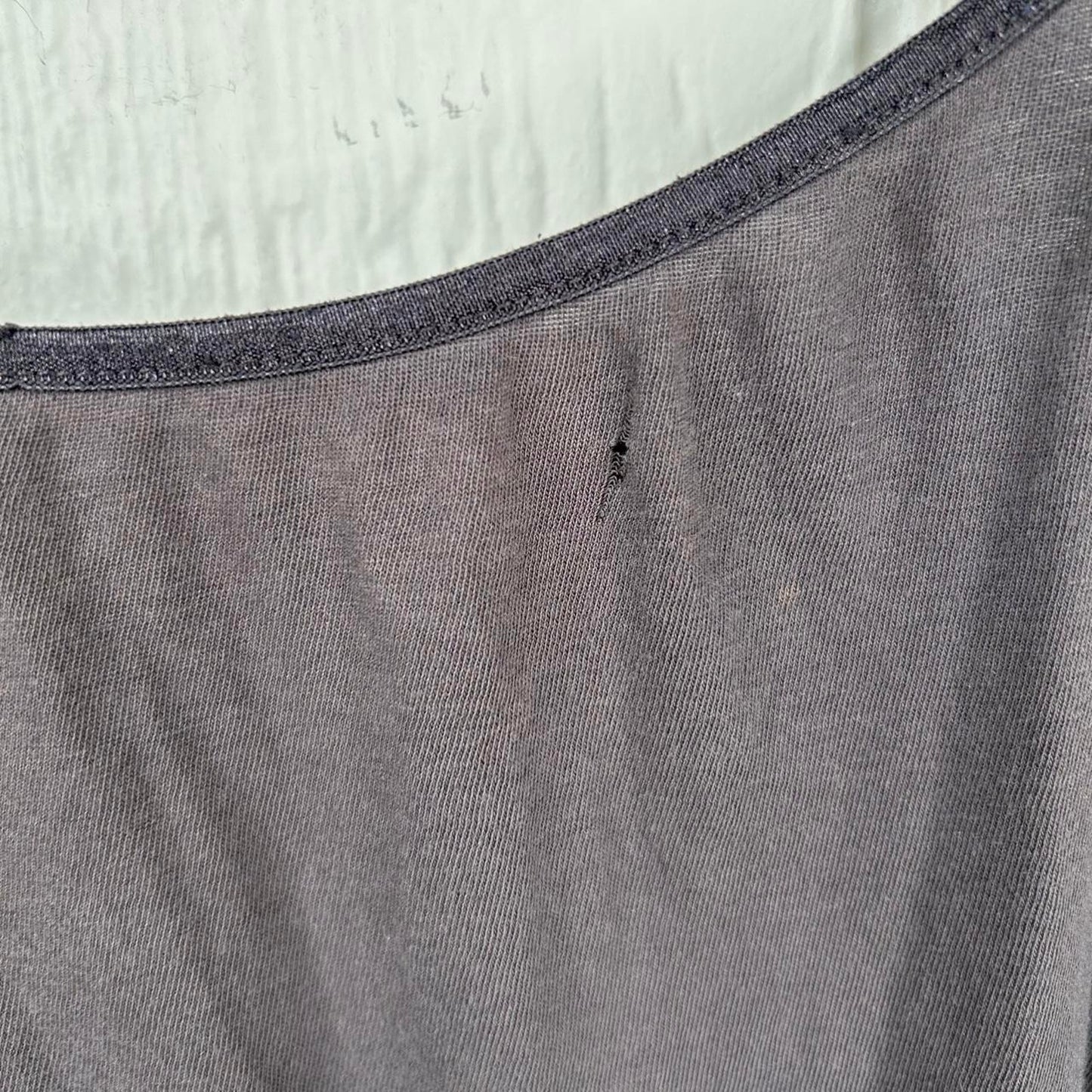 2000s y2k Charcoal Grey Spaghetti Strap Cotton Fitting Tank Top (L)
