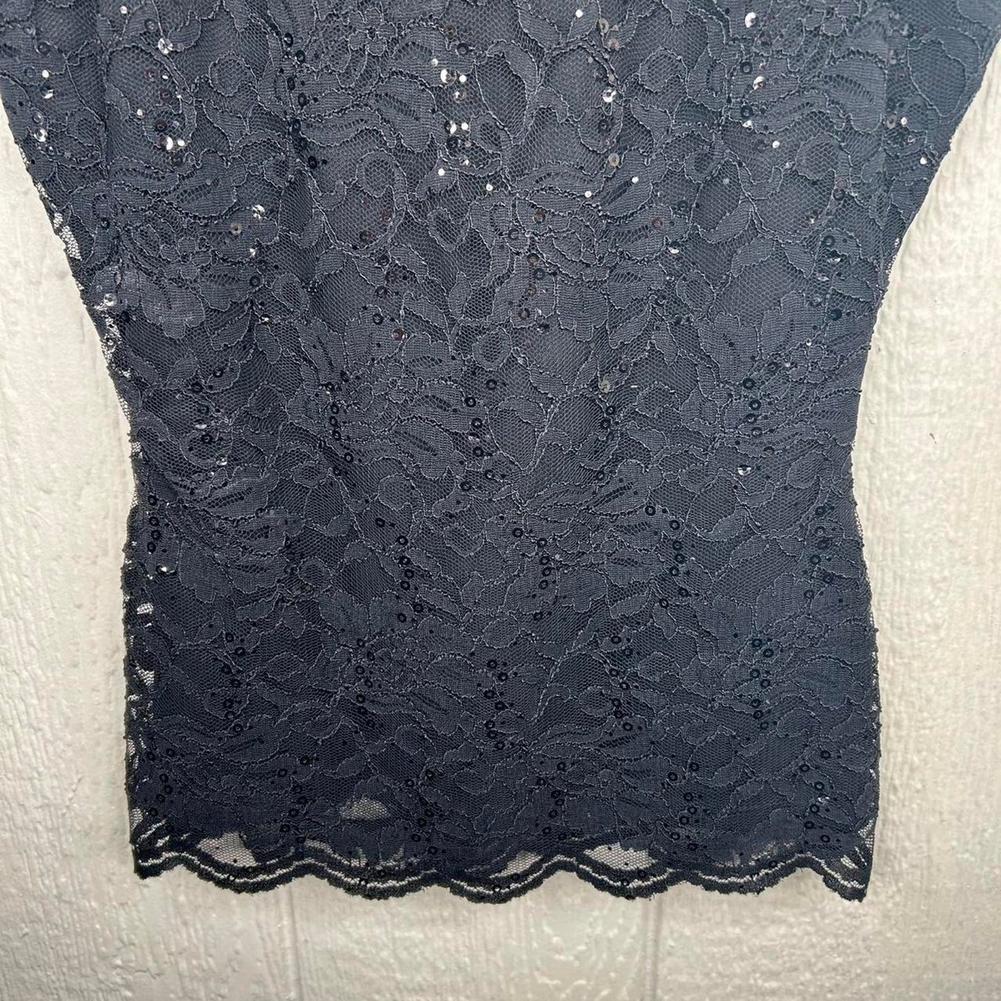 Vintage 90’s Black Sparkly Lace Halter Top (S)