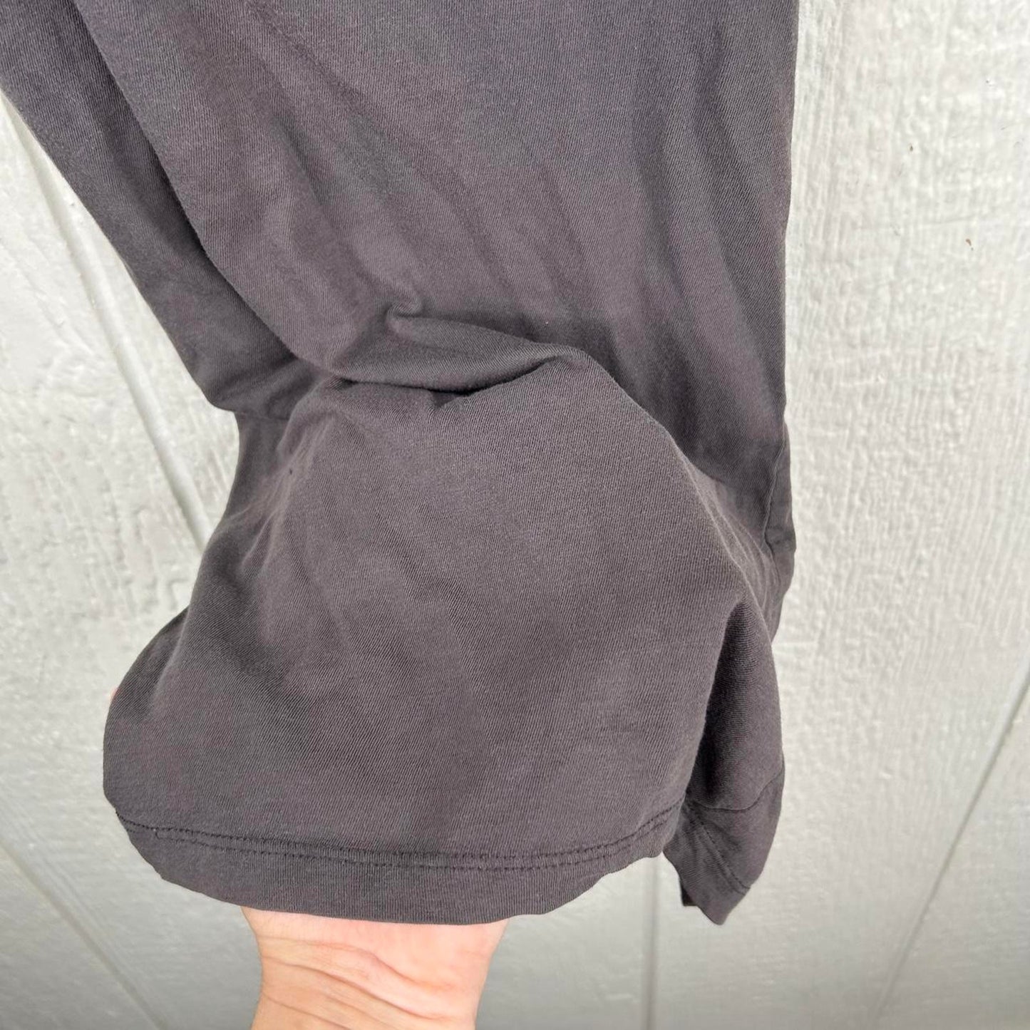 2000s y2k Charcoal Grey Spaghetti Strap Cotton Fitting Tank Top (L)