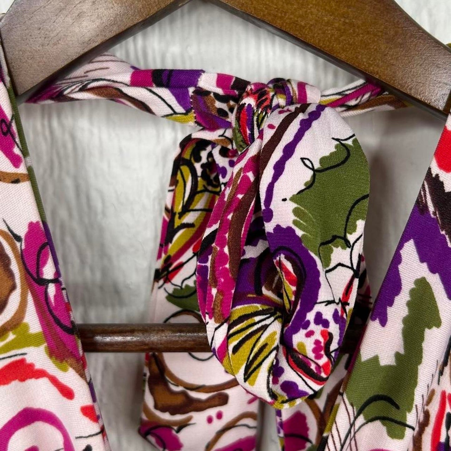2000s y2k Paisley Style Stretchy O-Ring Halter Top (S)