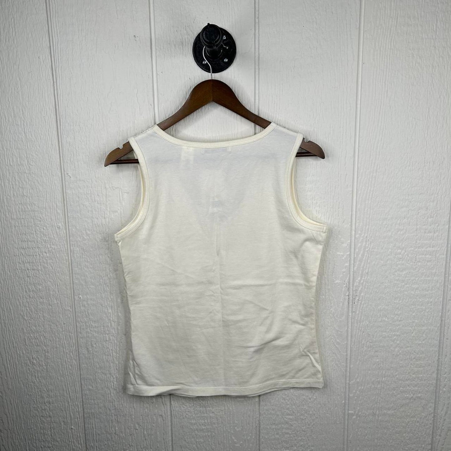 2000s y2k Sparkly V-Neck Cotton Tank Top (M)