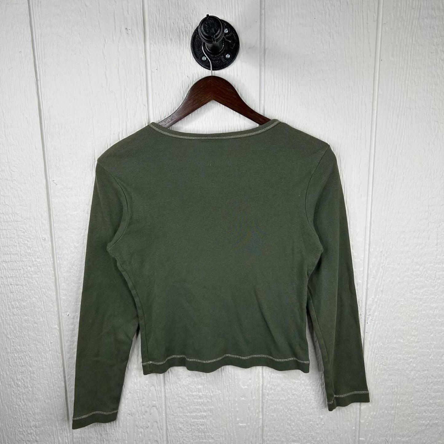 2000s y2k Army Green Camo Print Butterfly Baby Tee (M)
